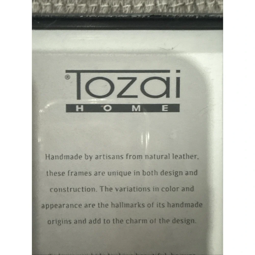 Tozai Home Photo Picture Frame Cowhide Gray Hues Neutral Tones 4x6